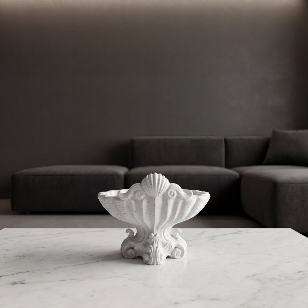 Coast-er seashell tray styled on marble in a modern living room
