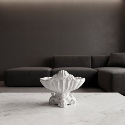 Coast-er seashell tray styled on marble in a modern living room